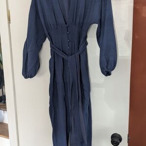 Navy Long Sleeve Jumpsuit